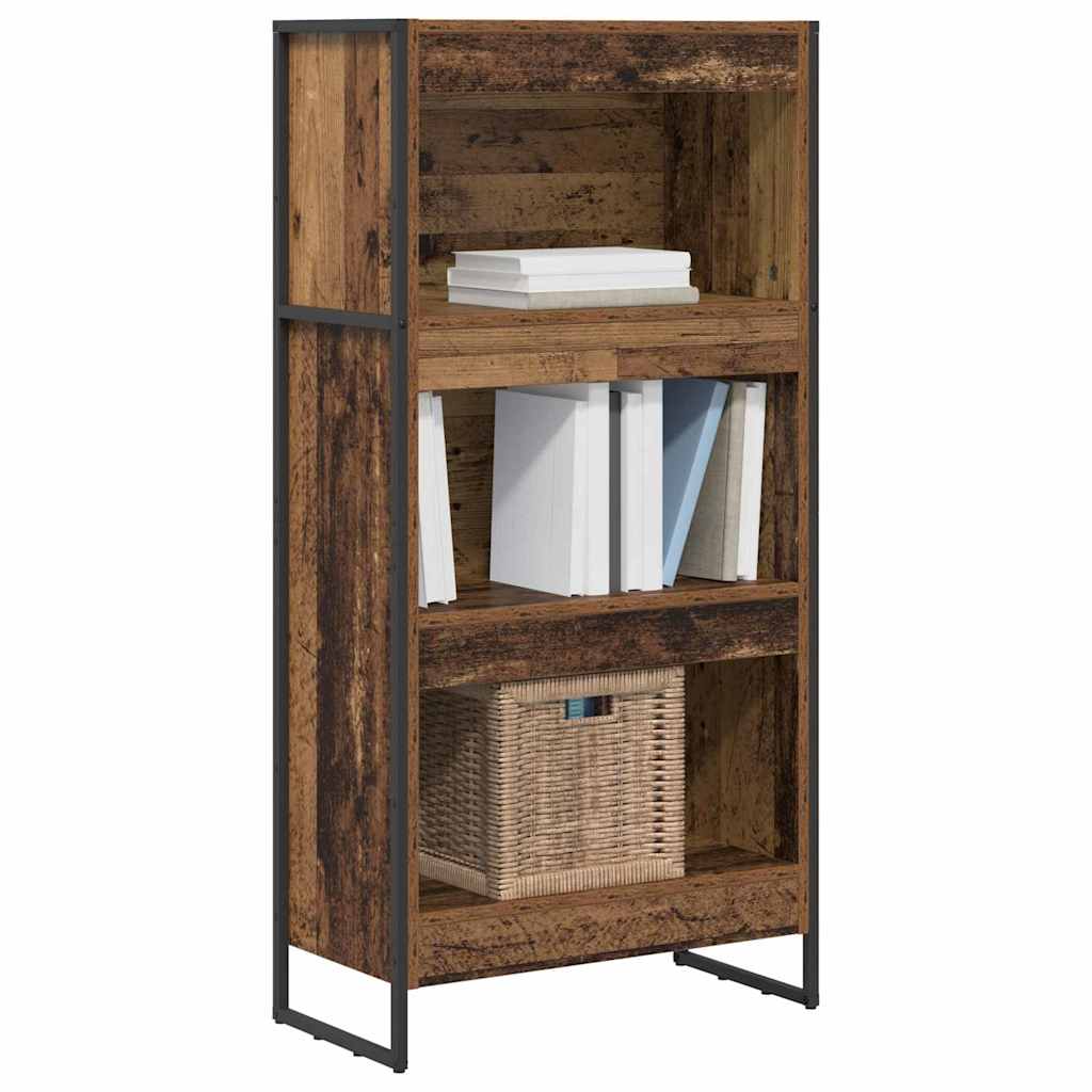 Bogskab 60 x 30 x 121 cm Konstrueret træ Gammelt træ