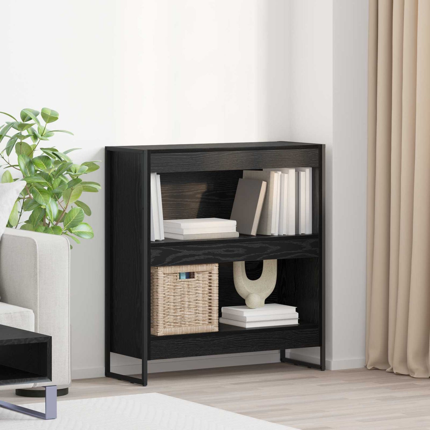 Bogskab 80 x 30 x 86,5 cm Konstrueret træ Sort eg