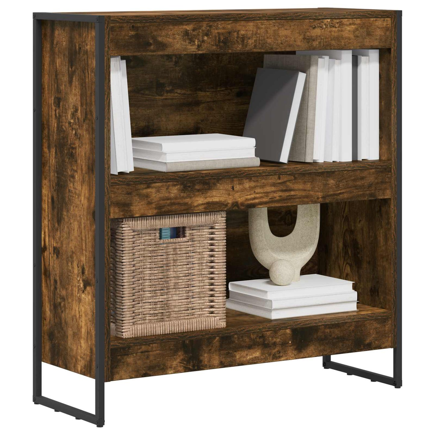 Bogskab 80 x 30 x 86,5 cm Konstrueret træ Røget Eg