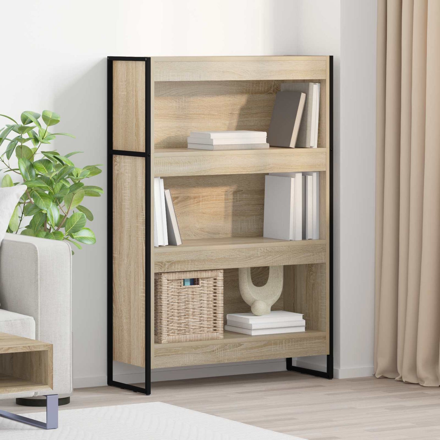 Bogskab 80 x 30 x 121 cm Konstrueret træ Sonoma