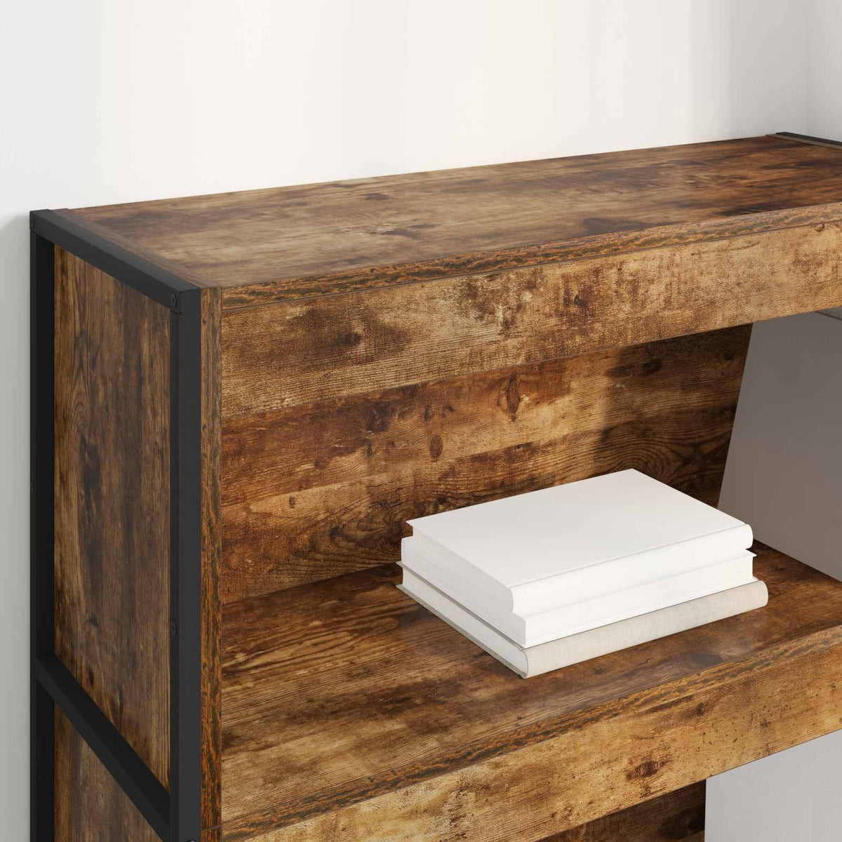 Bogskab 80 x 30 x 121 cm Konstrueret træ Røget Eg