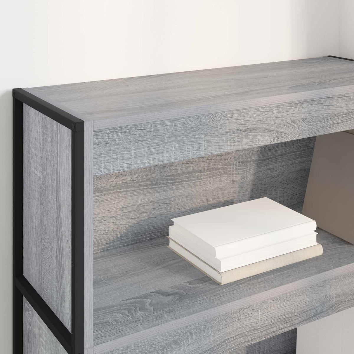 Bogskab 80 x 30 x 121 cm Konstrueret træ Grå Sonoma