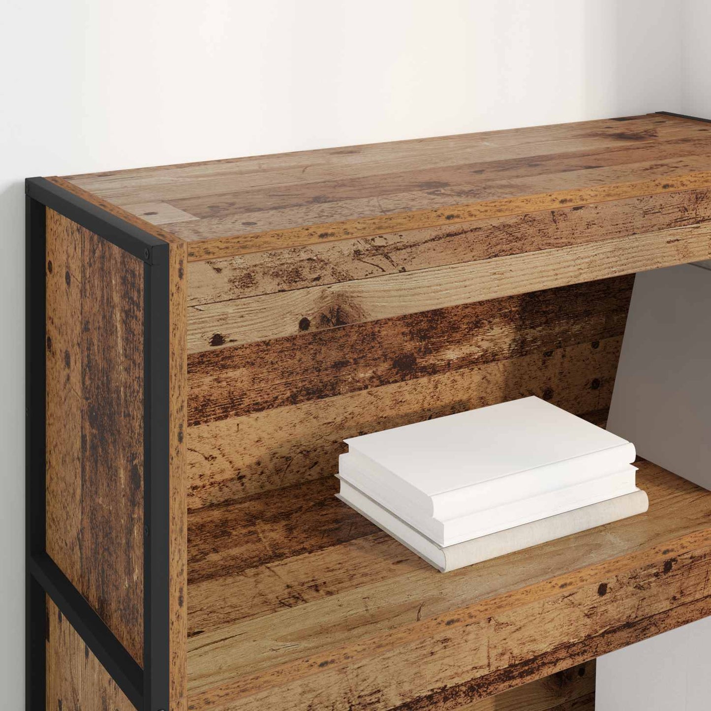 Bogskab 80 x 30 x 121 cm Konstrueret træ Gammelt træ