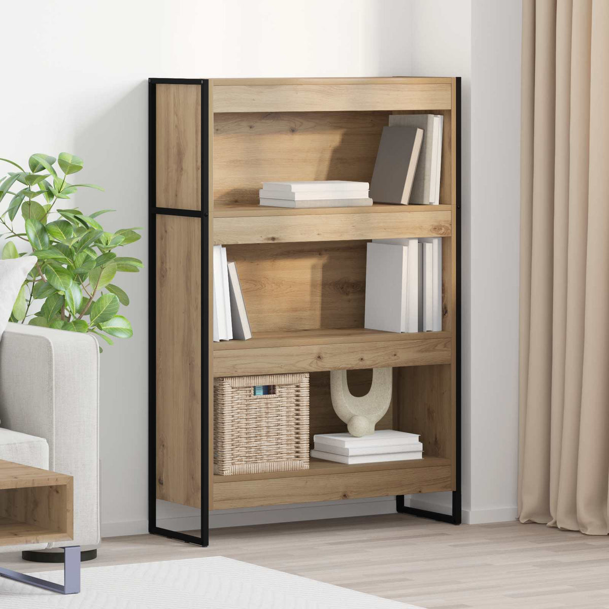 Bogskab 80 x 30 x 121 cm Konstrueret træ Artisan eg
