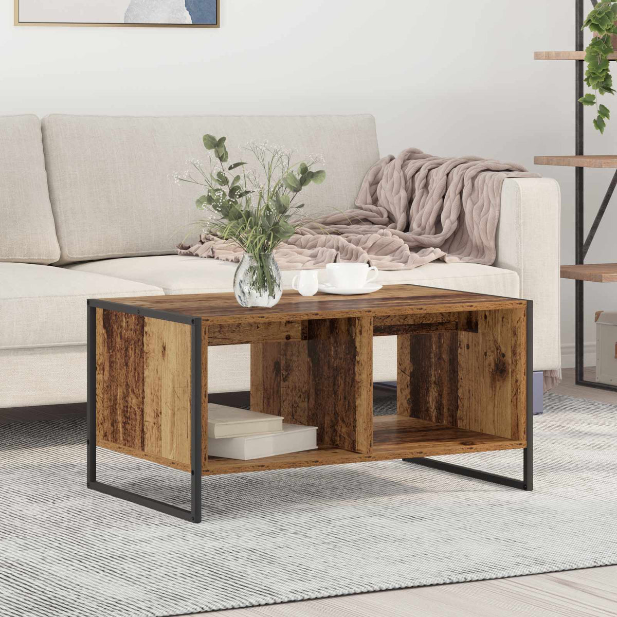 Sofabord Gammelt træ 80 x 50 x 40 cm Konstrueret træ