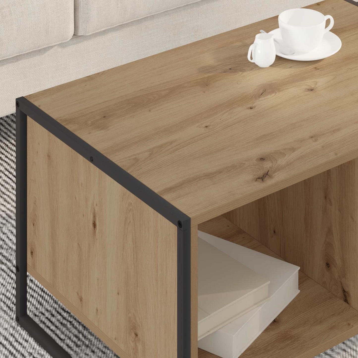 Sofabord Artisan eg 80 x 50 x 40 cm Konstrueret træ