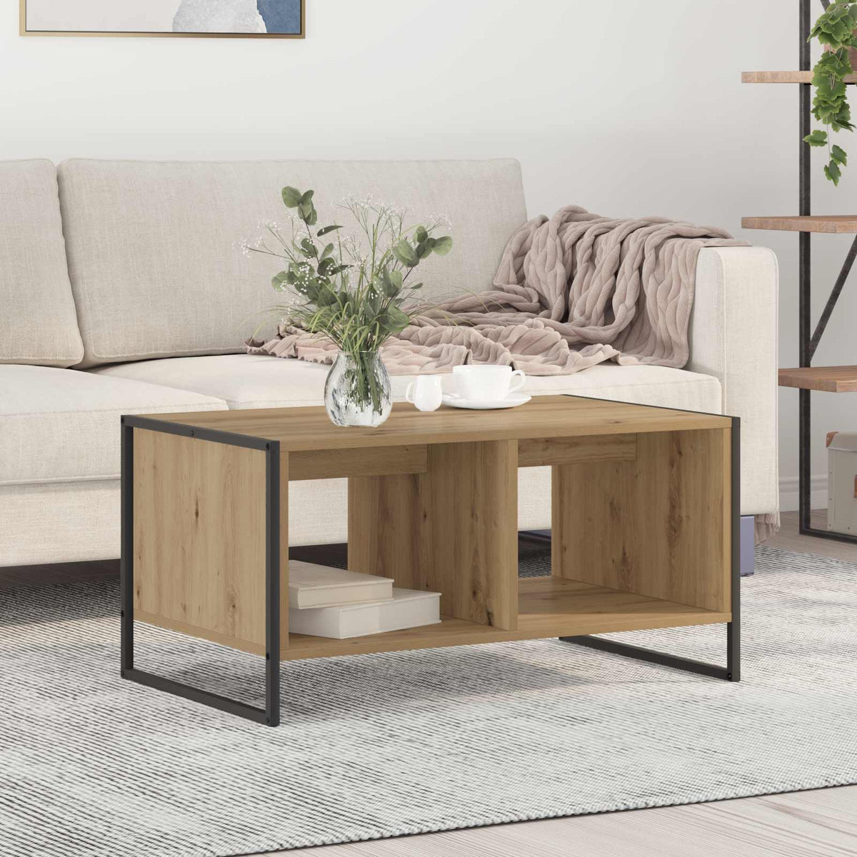 Sofabord Artisan eg 80 x 50 x 40 cm Konstrueret træ