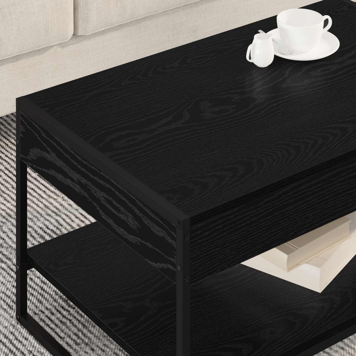 Sofabord Sort eg 80 x 50 x 40 cm Konstrueret træ