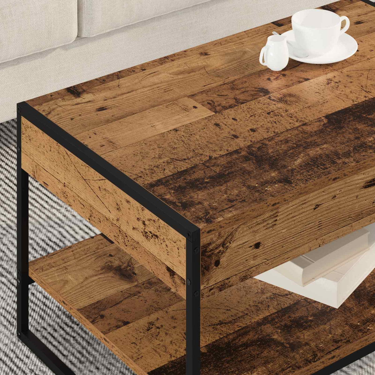 Sofabord Gammelt træ 80 x 50 x 40 cm Konstrueret træ