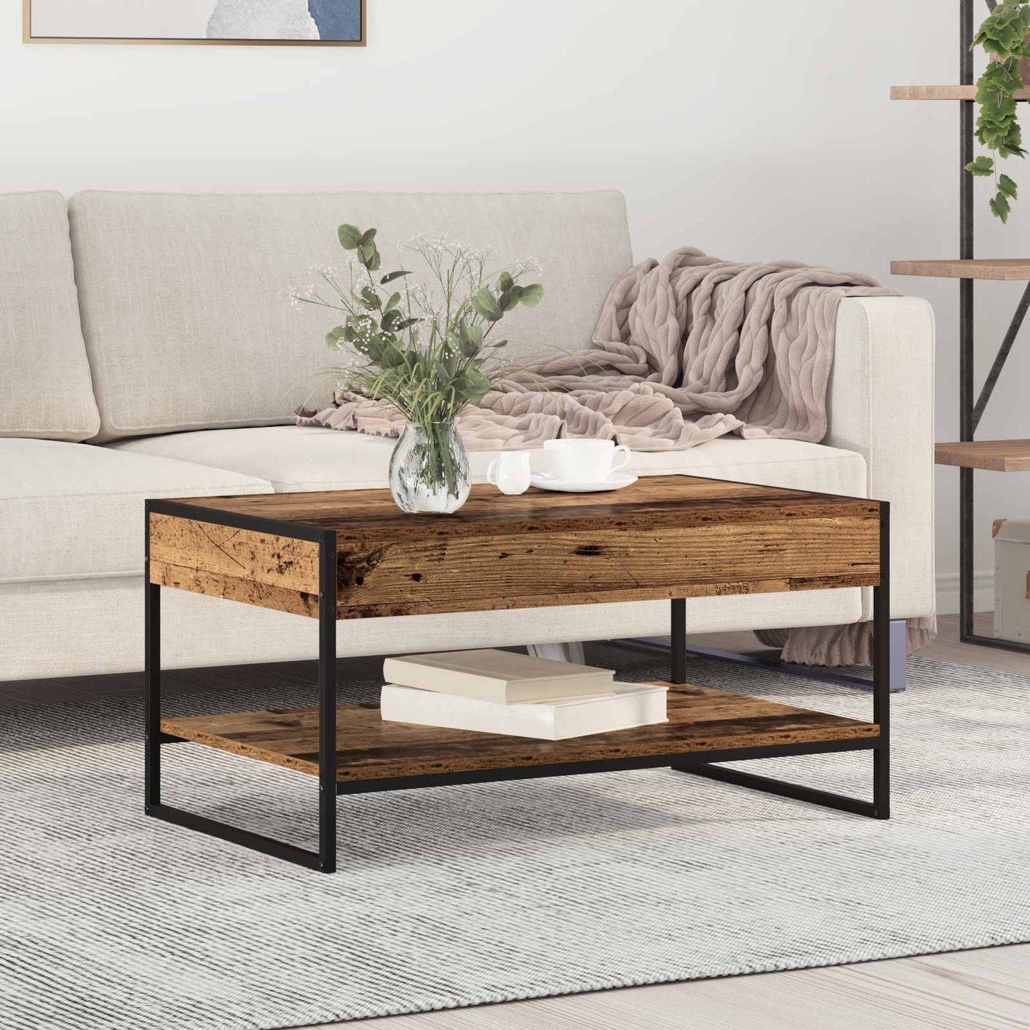 Sofabord Gammelt træ 80 x 50 x 40 cm Konstrueret træ