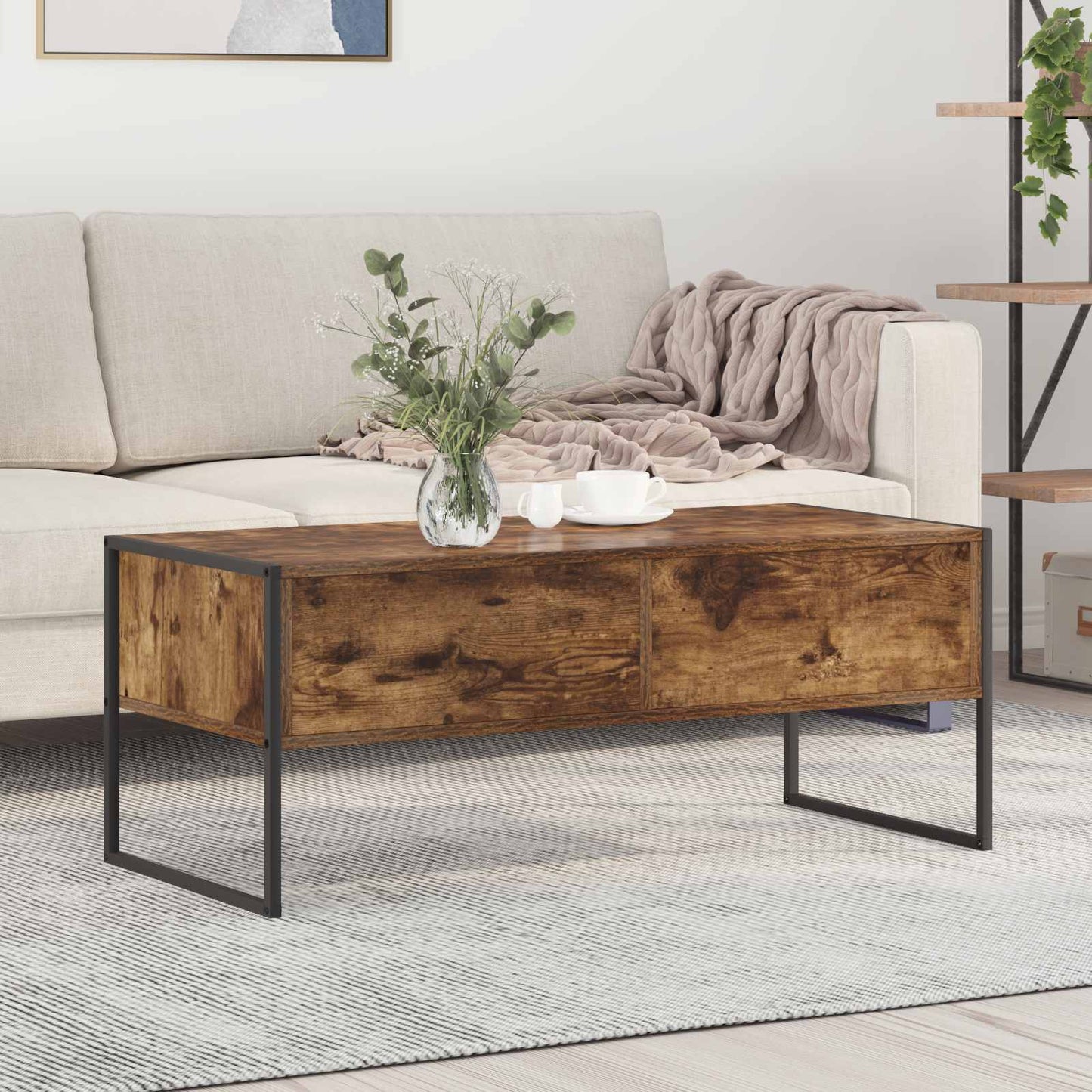 Sofabord Røget Eg 100 x 46 x 40 cm Konstrueret træ