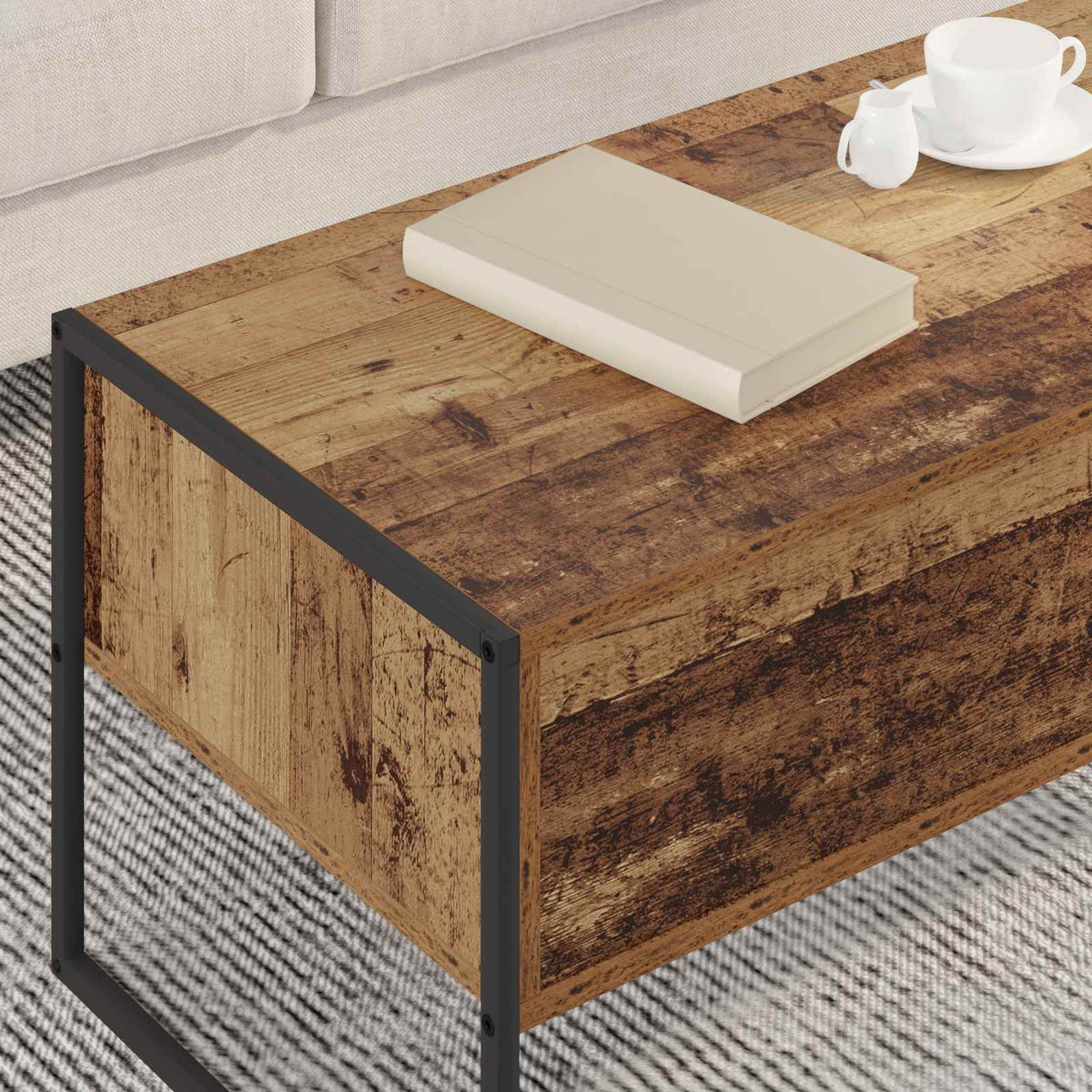 Sofabord Gammelt træ 100 x 46 x 40 cm Konstrueret træ