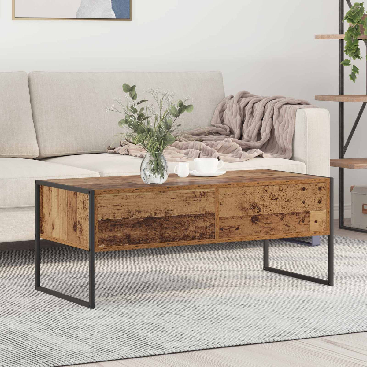 Sofabord Gammelt træ 100 x 46 x 40 cm Konstrueret træ