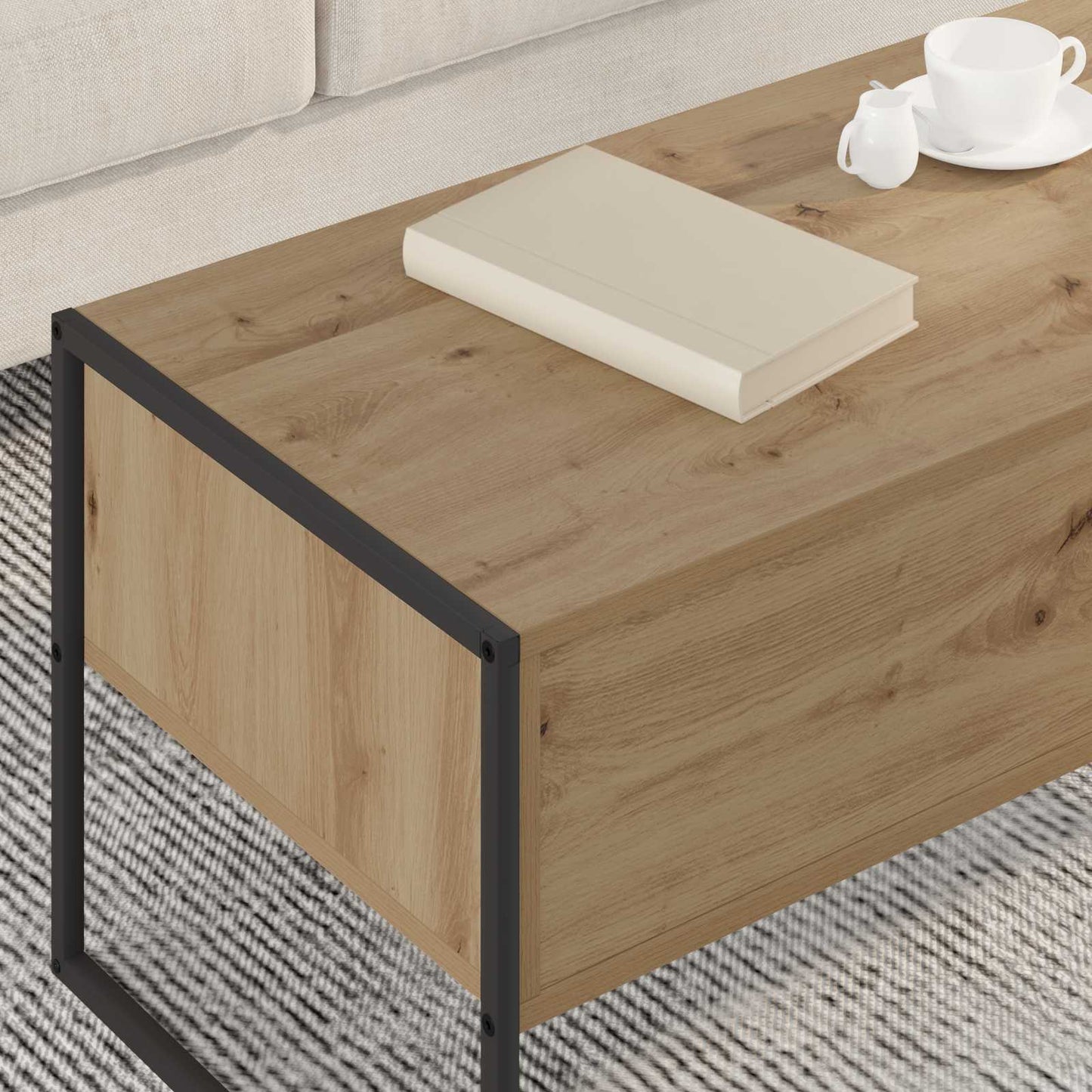 Sofabord Artisan eg 100 x 46 x 40 cm Konstrueret træ