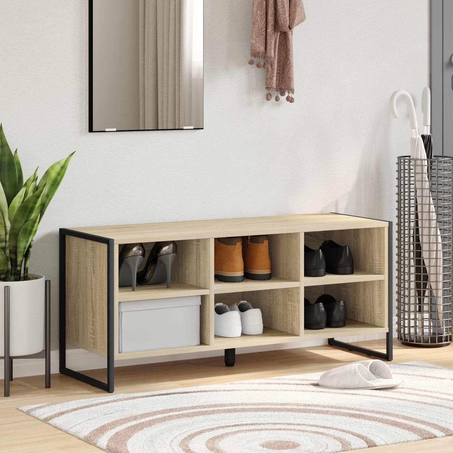 Sko skab 100 x 35 x 44 cm Konstrueret træ Sonoma
