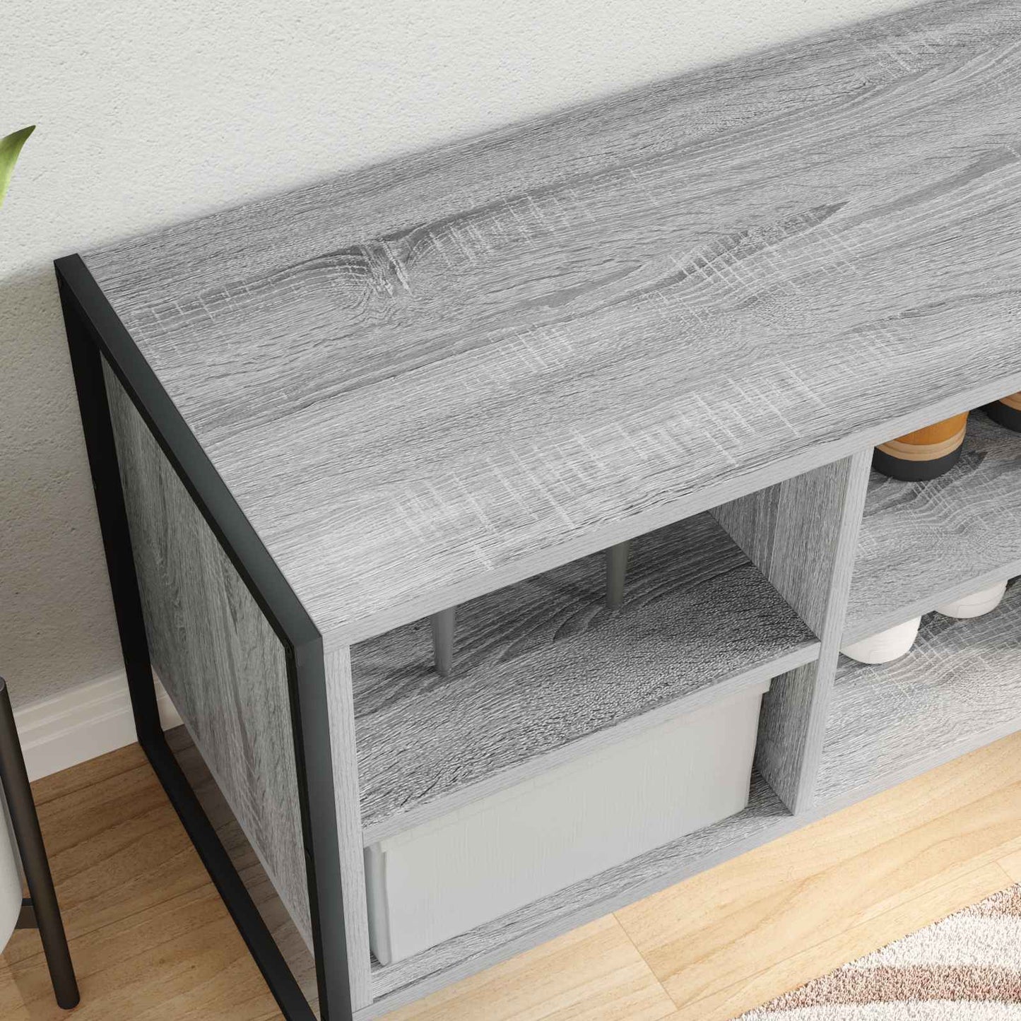 Sko skab 100 x 35 x 44 cm Konstrueret træ Grå Sonoma