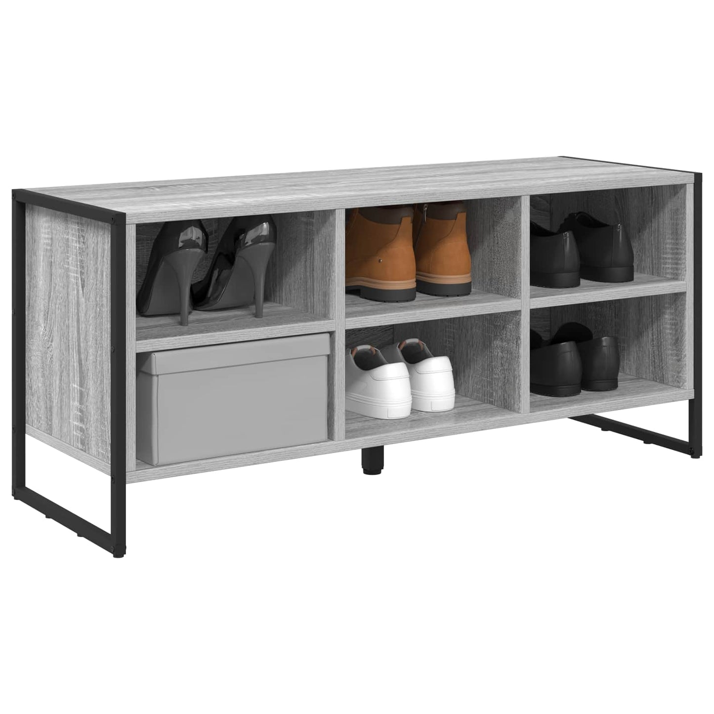 Sko skab 100 x 35 x 44 cm Konstrueret træ Grå Sonoma