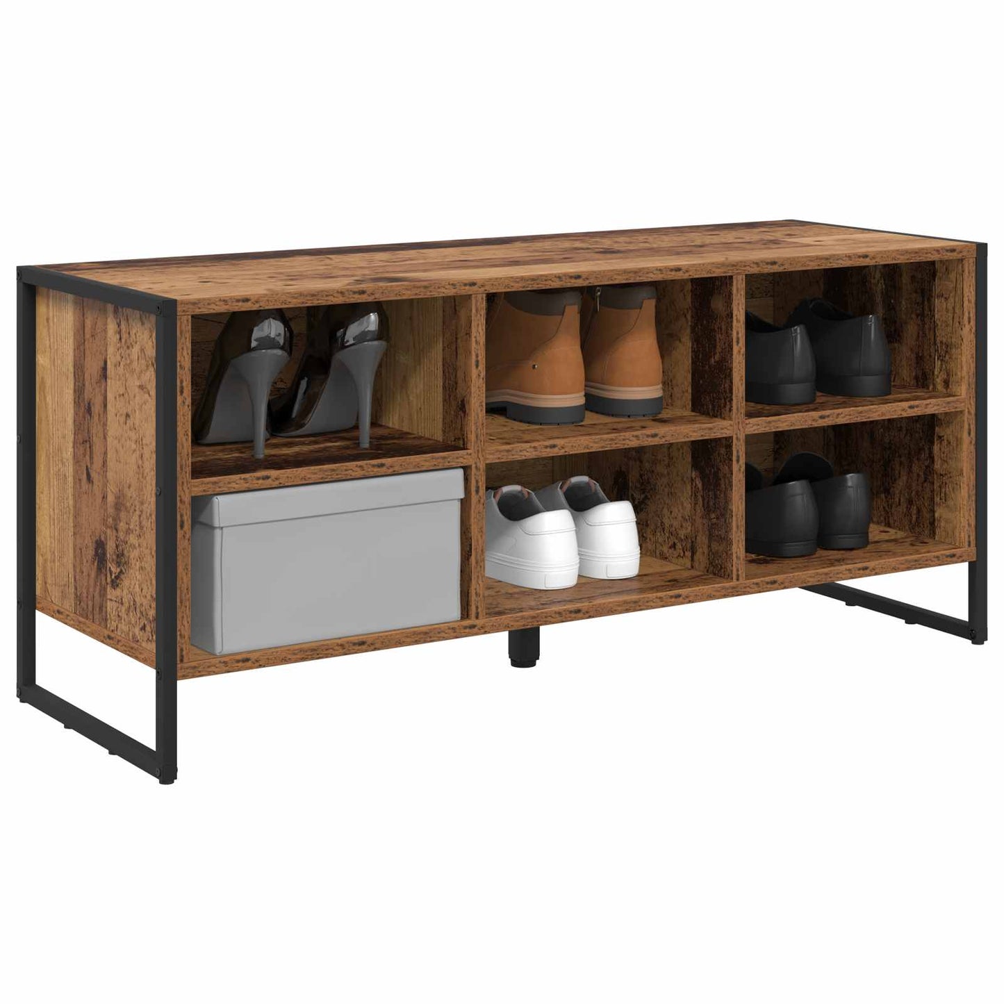 Sko skab 100 x 35 x 44 cm Konstrueret træ Gammelt træ