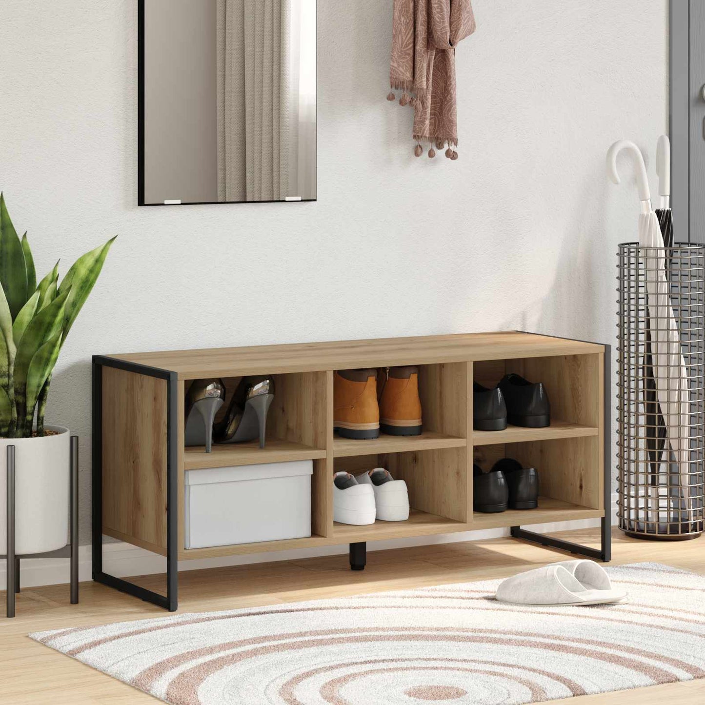 Sko skab 100 x 35 x 44 cm Konstrueret træ Artisan eg