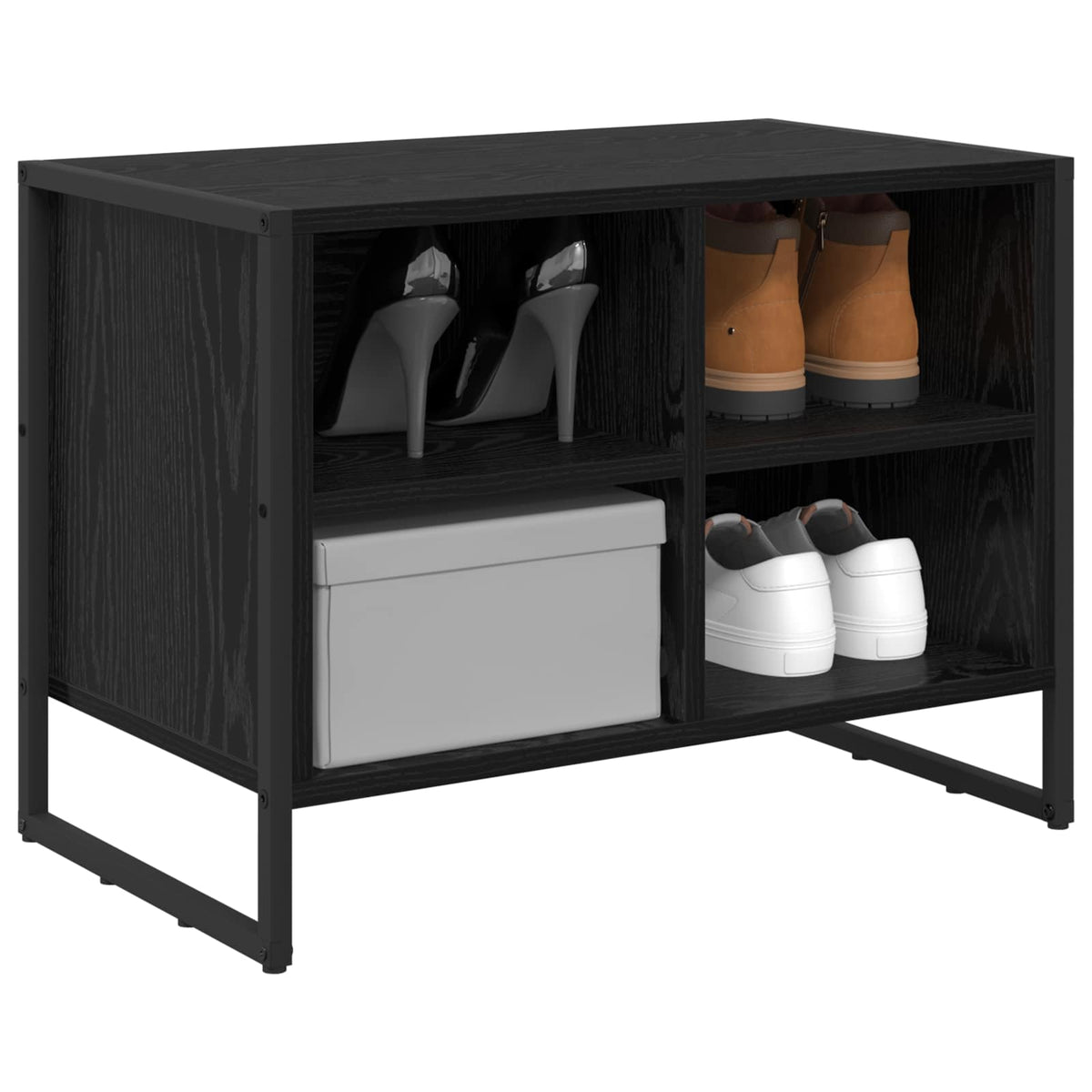 Sko skab 60 x 35 x 44 cm Konstrueret træ Sort eg