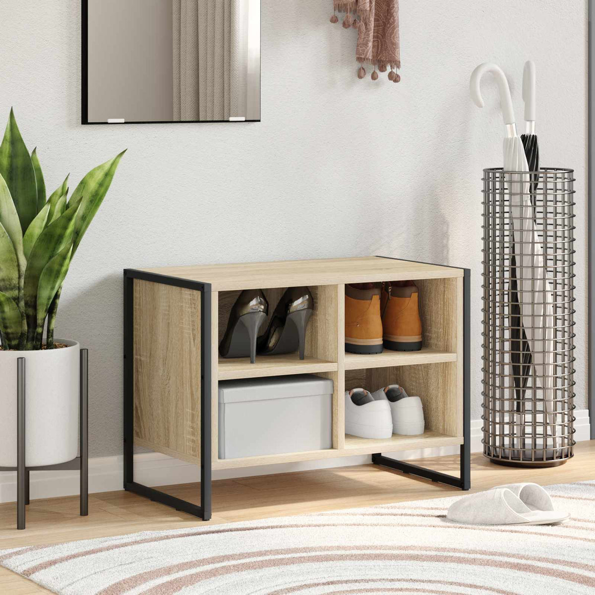 Sko skab 60 x 35 x 44 cm Konstrueret træ Sonoma