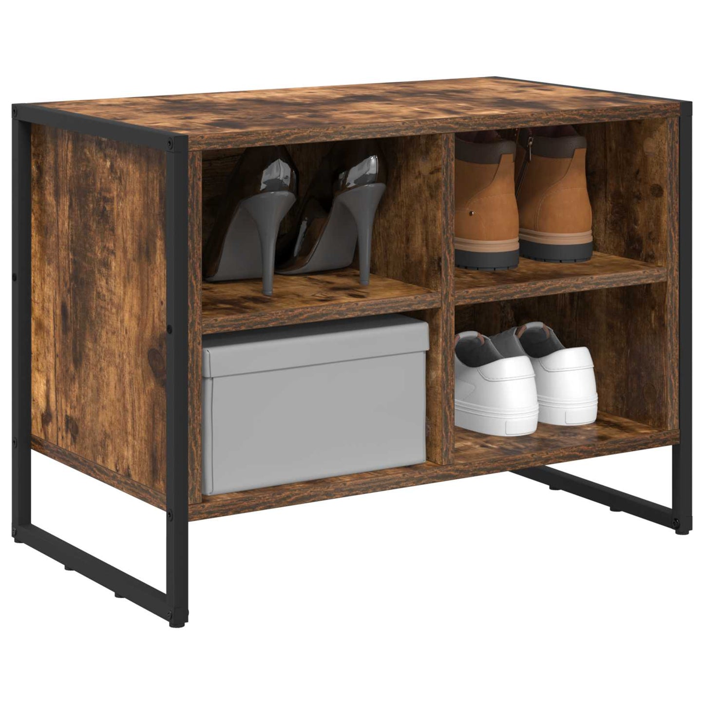 Sko skab 60 x 35 x 44 cm Konstrueret træ Røget Eg