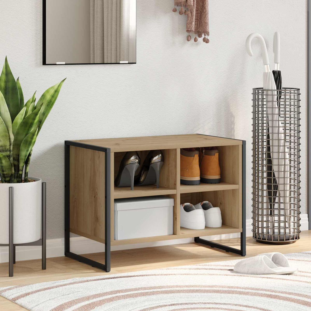 Sko skab 60 x 35 x 44 cm Konstrueret træ Artisan eg