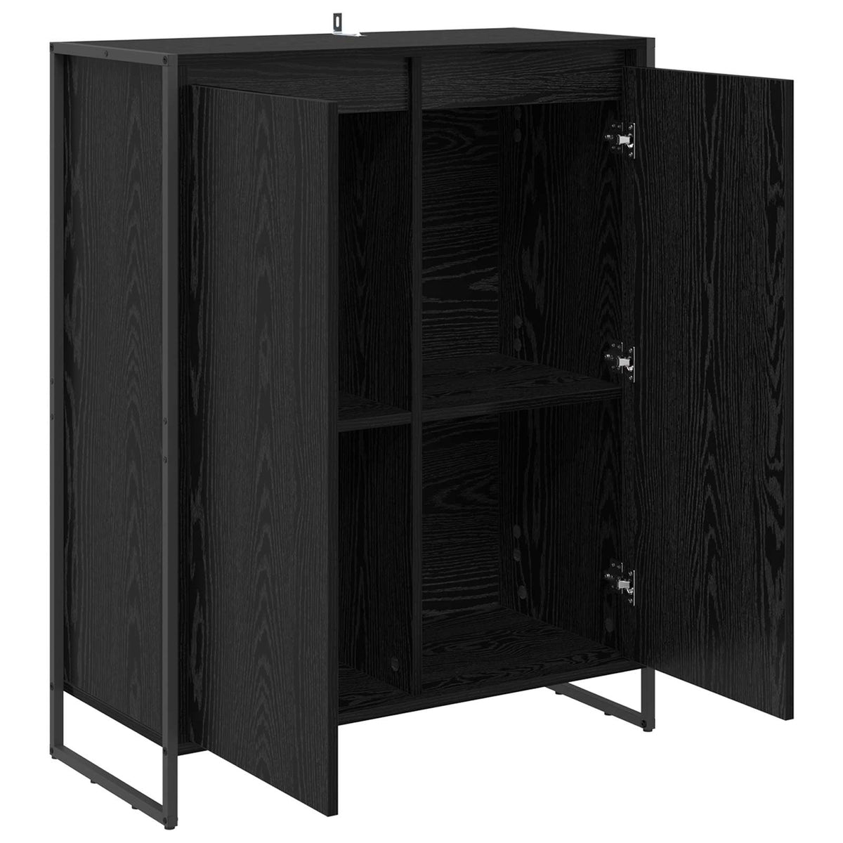 Sko skab med dør Sort eg 79 x 36 x 100 cm Konstrueret træ
