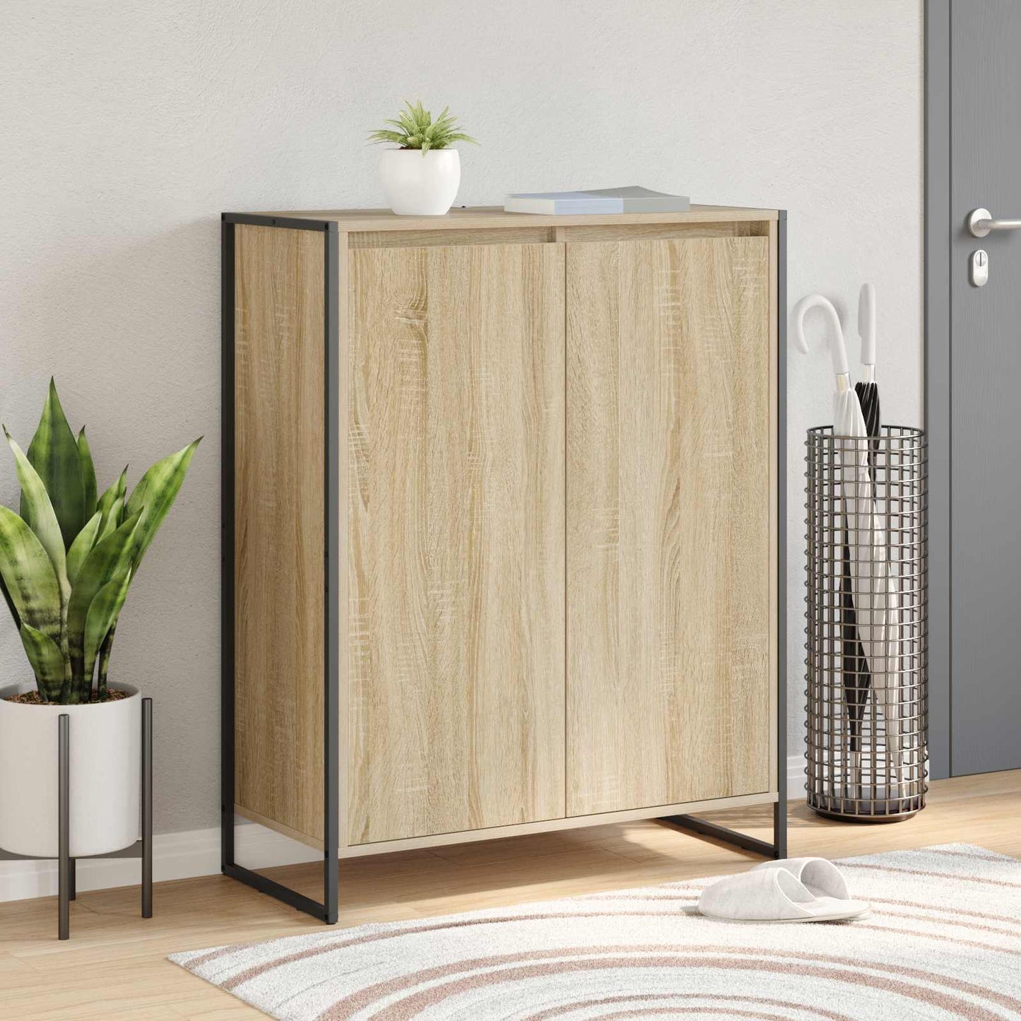 Sko skab med opbevaring Sonoma 79 x 36 x 100 cm Konstrueret træ