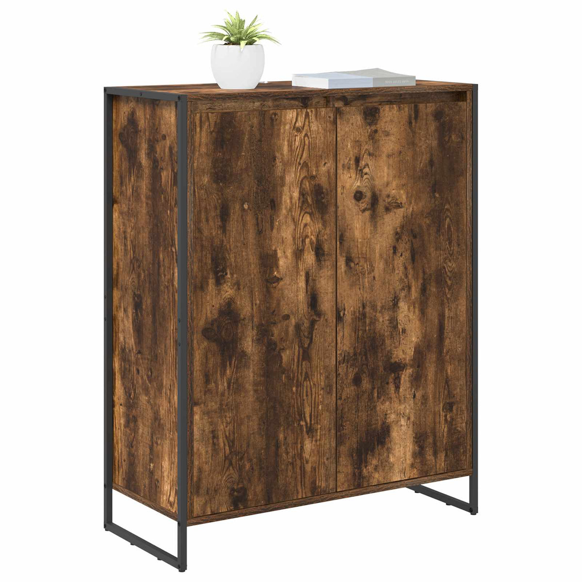 Sko skab med dør Røget Eg 79 x 36 x 100 cm Konstrueret træ