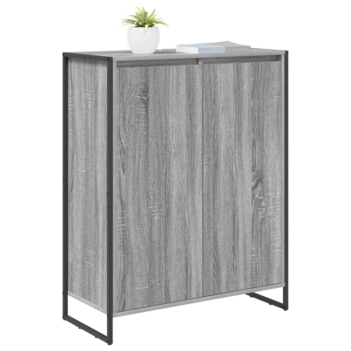 Sko skab med dør Grå Sonoma 79 x 36 x 100 cm Konstrueret træ