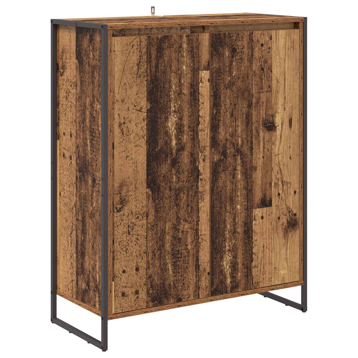 Sko skab med dør Gammelt træ 79 x 36 x 100 cm Konstrueret træ