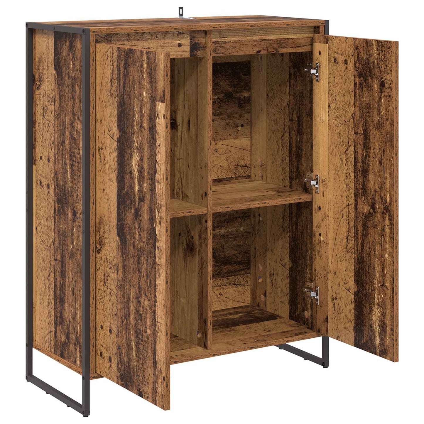Sko skab med dør Gammelt træ 79 x 36 x 100 cm Konstrueret træ