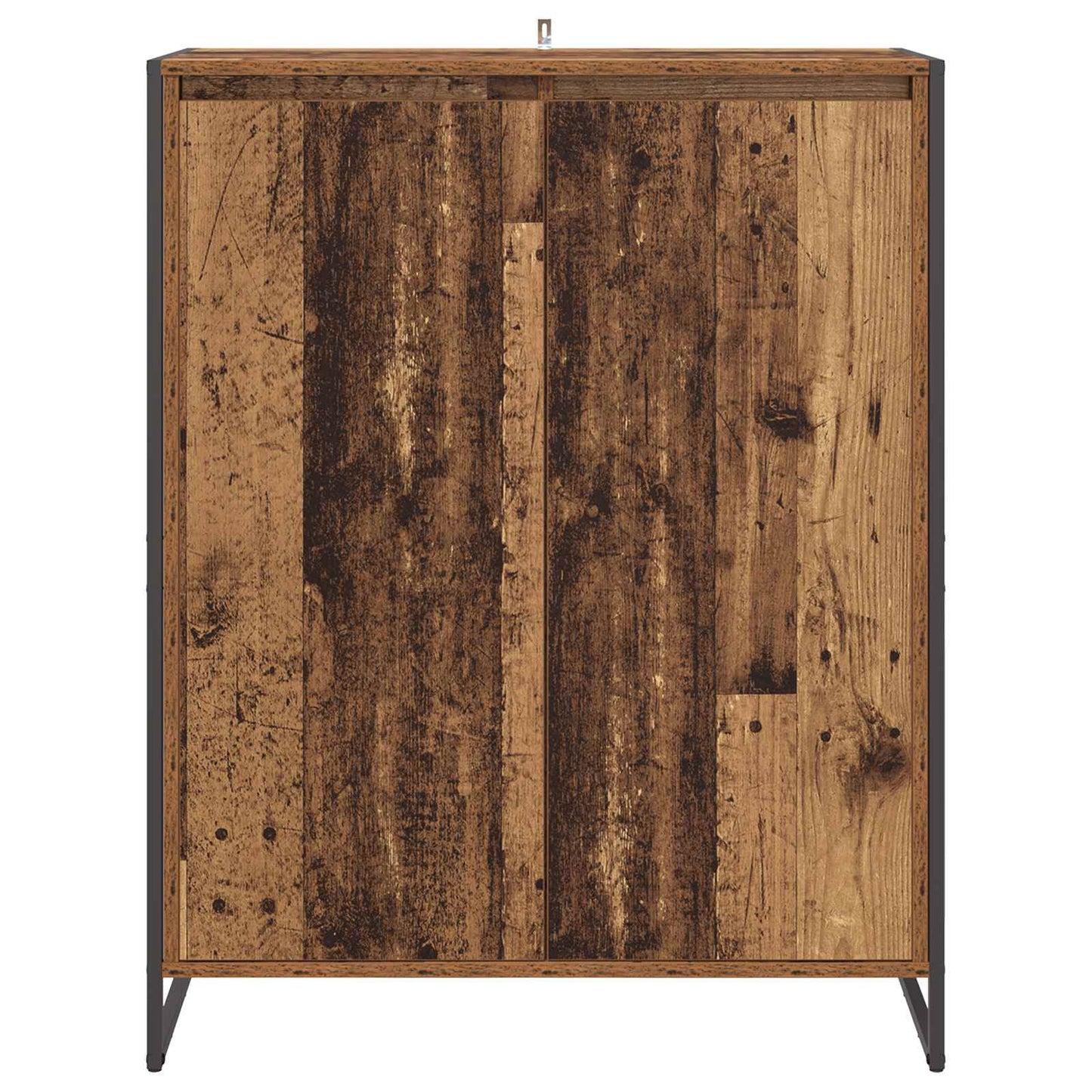 Sko skab med dør Gammelt træ 79 x 36 x 100 cm Konstrueret træ