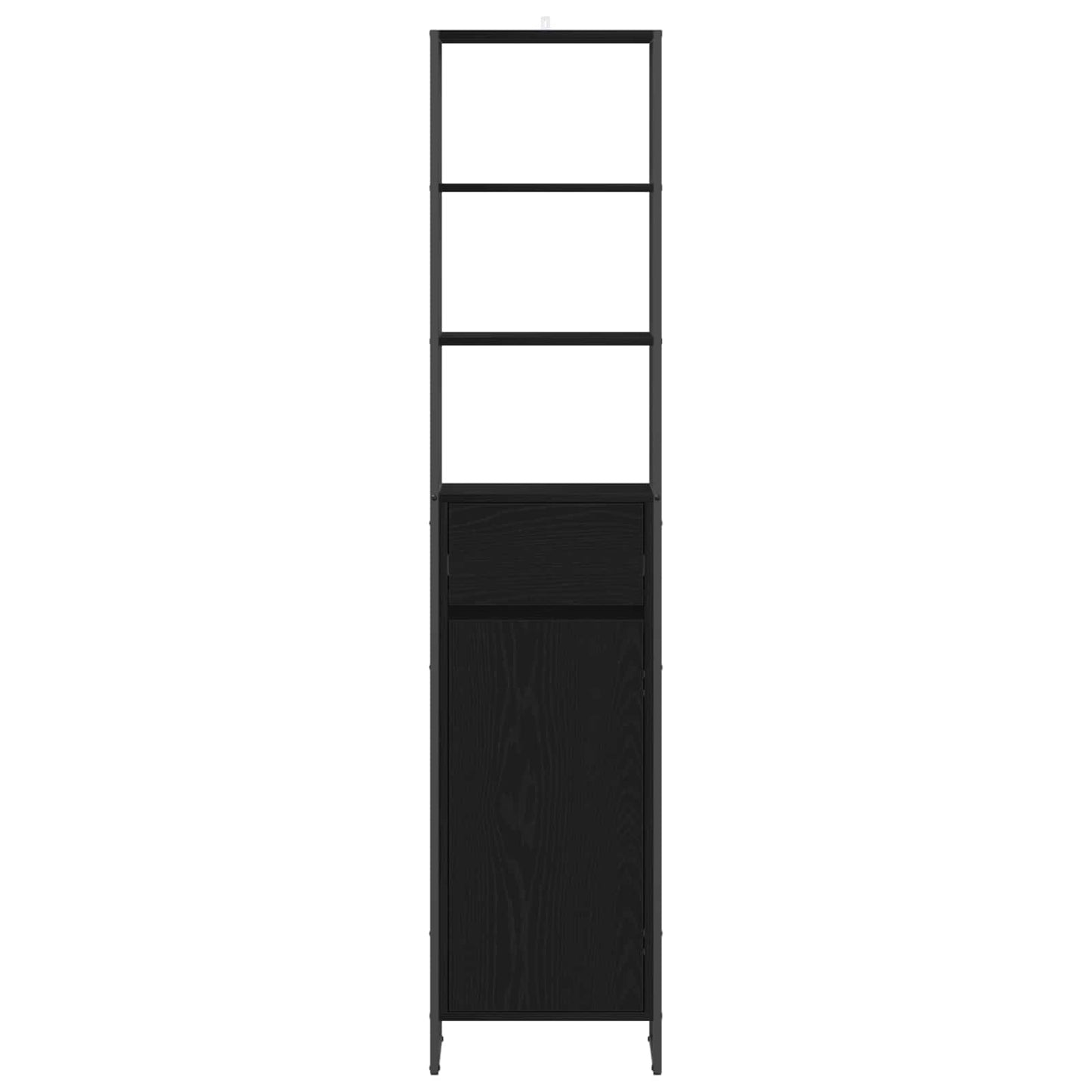 Badeværelsesskab Sort eg 40 x 30 x 180 cm Konstrueret træ