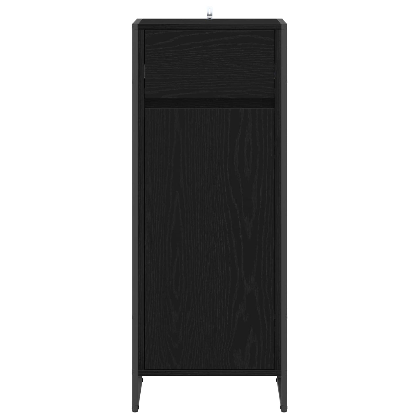 Badeværelsesskab Sort eg 40 x 30 x 100 cm Konstrueret træ