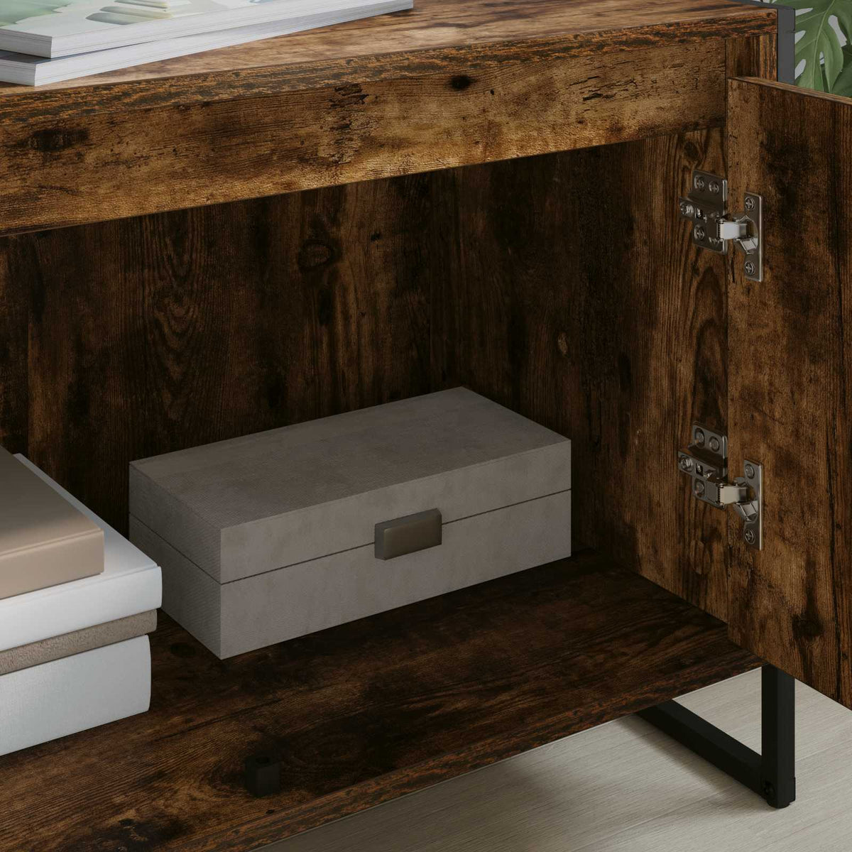 TV-skab 140 x 36 x 49.5 cm Røget Eg Konstrueret træ