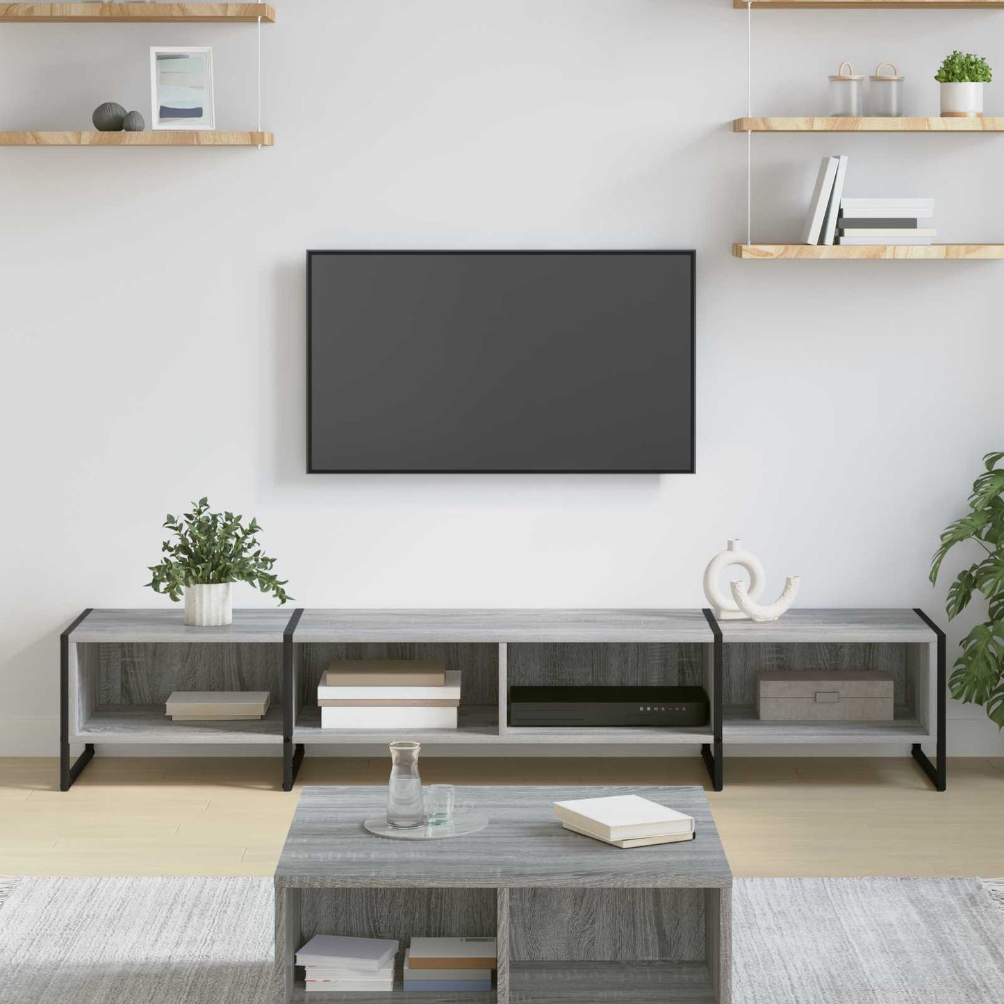 TV-skab 170.5 x 36 x 30.5 cm Grå Sonoma Konstrueret træ