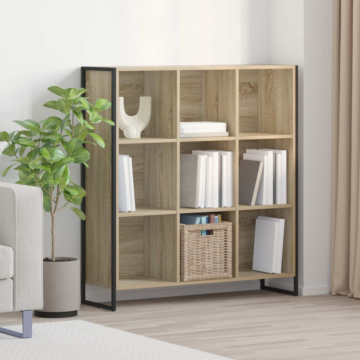 Bogskab 99,5 x 30 x 108 cm Konstrueret træ Sonoma-eg