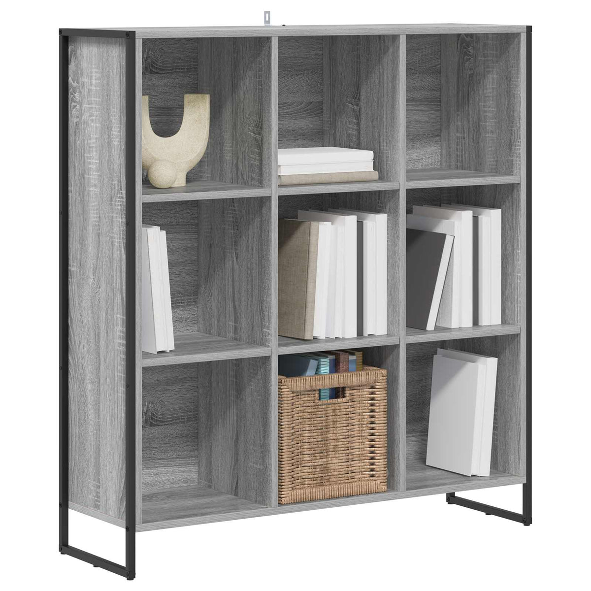 Bogskab 99,5 x 30 x 108 cm Konstrueret træ Grå Sonoma