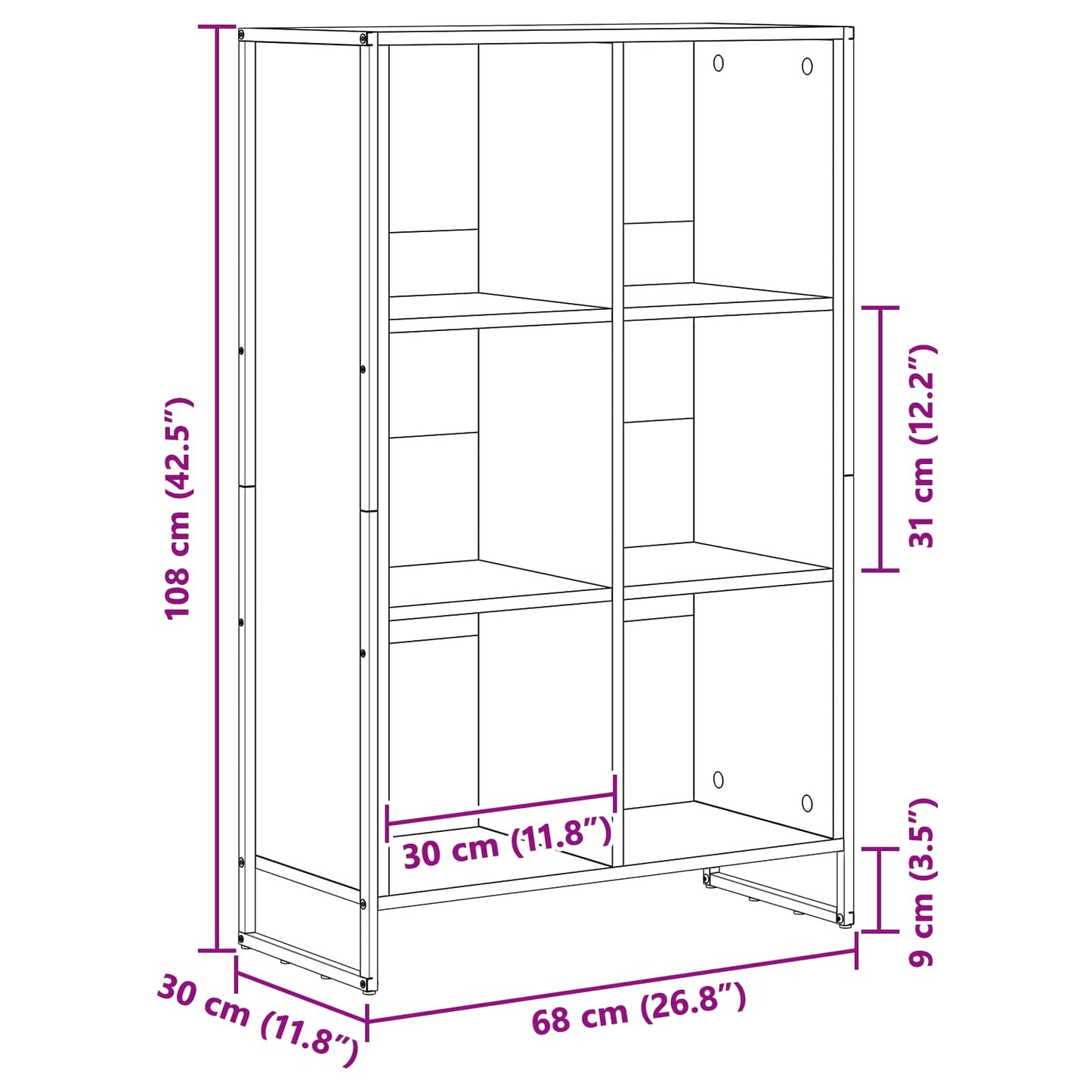 Bogskab 99,5 x 30 x 108,5 cm Konstrueret træ Sonoma