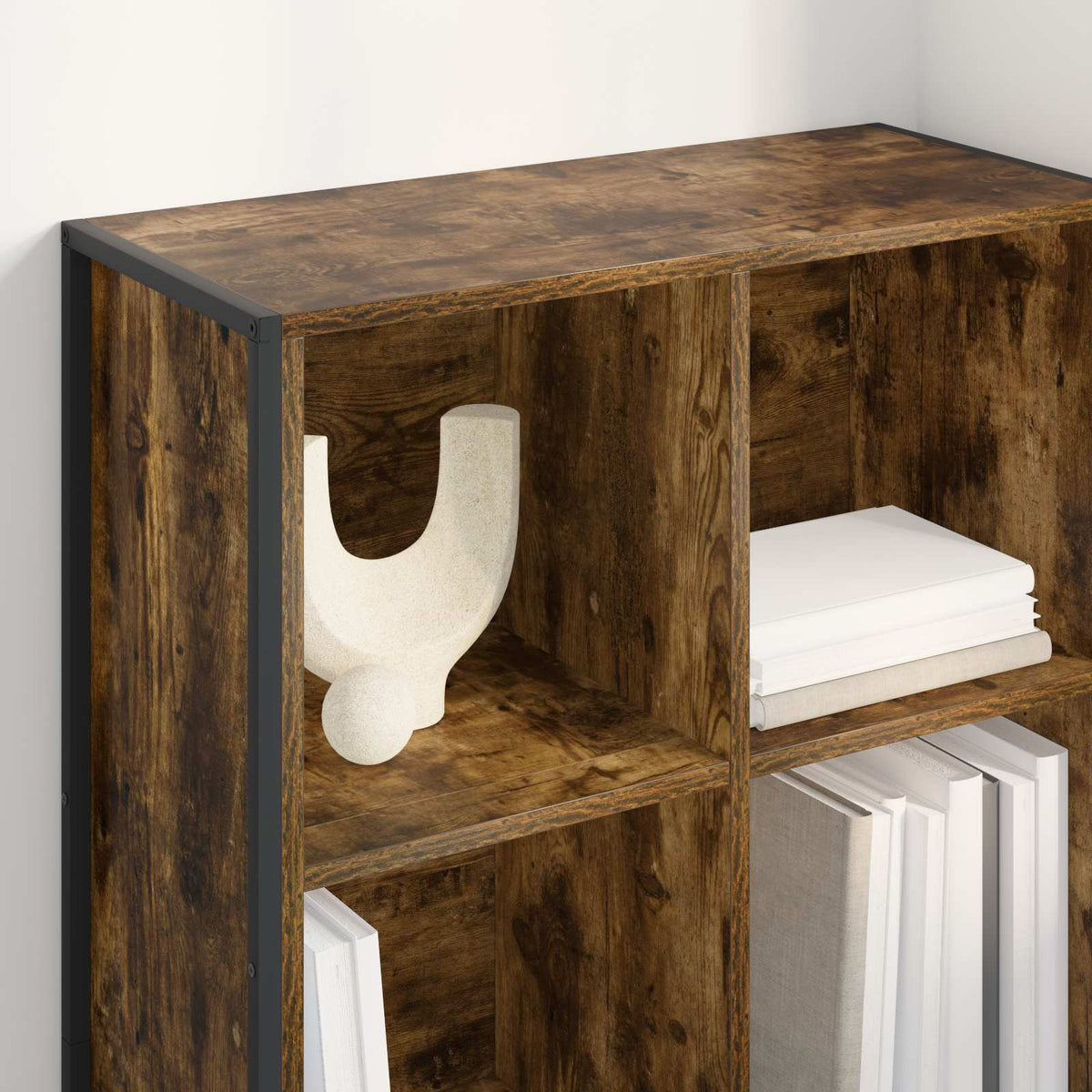 Bogskab 99,5 x 30 x 108,5 cm Konstrueret træ Røget Eg
