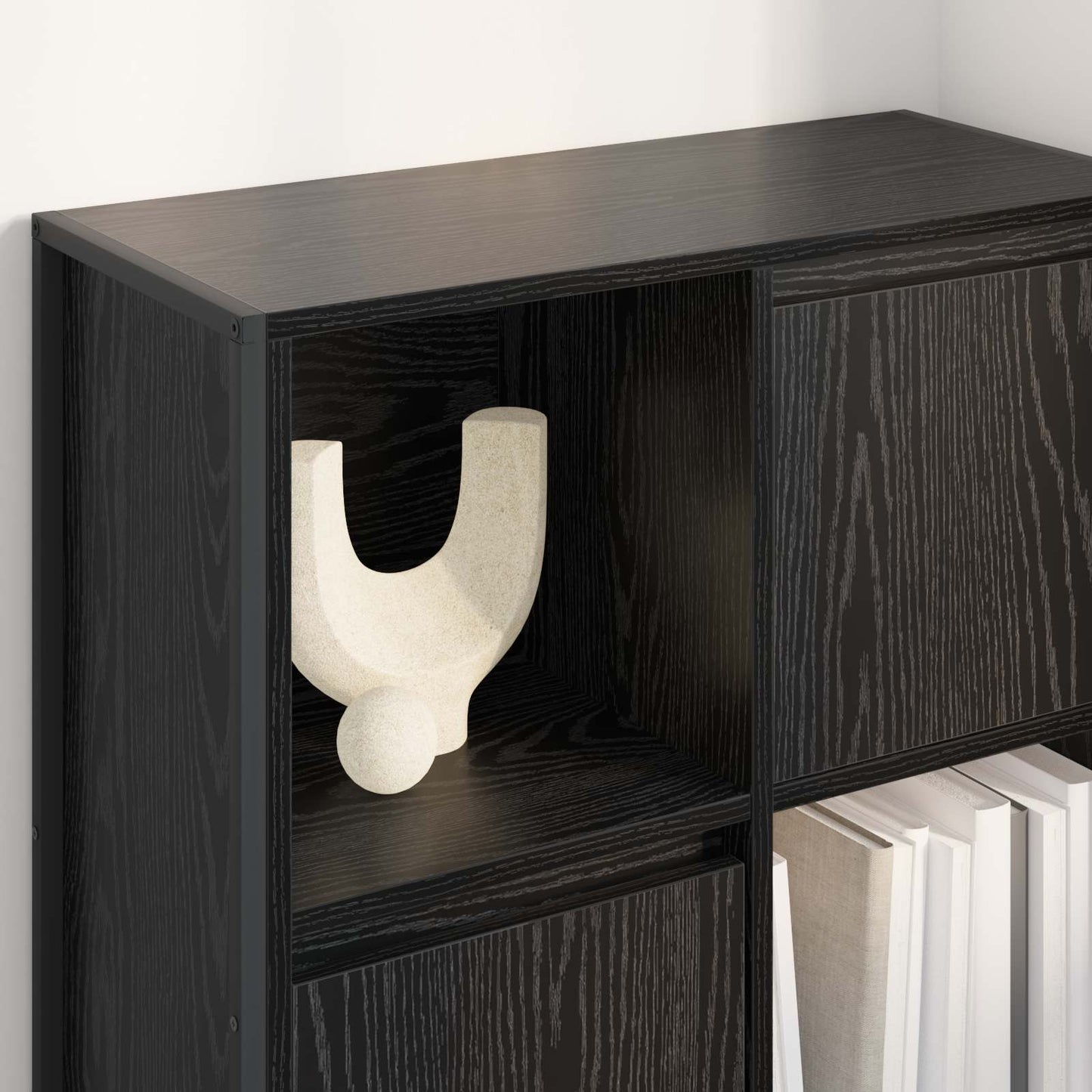 Bogskab 68 x 30 x 108.5 cm Konstrueret træ Sort eg