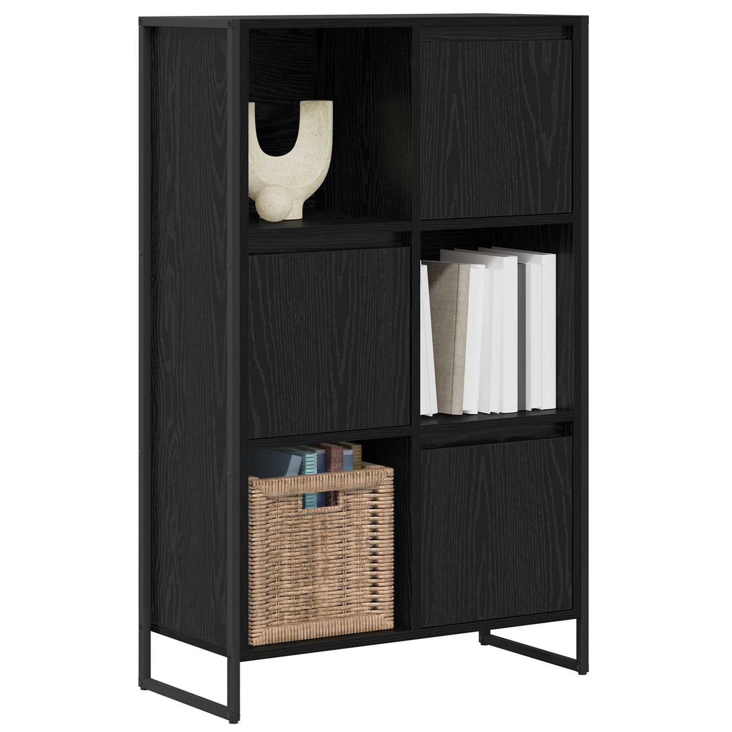 Bogskab 68 x 30 x 108.5 cm Konstrueret træ Sort eg