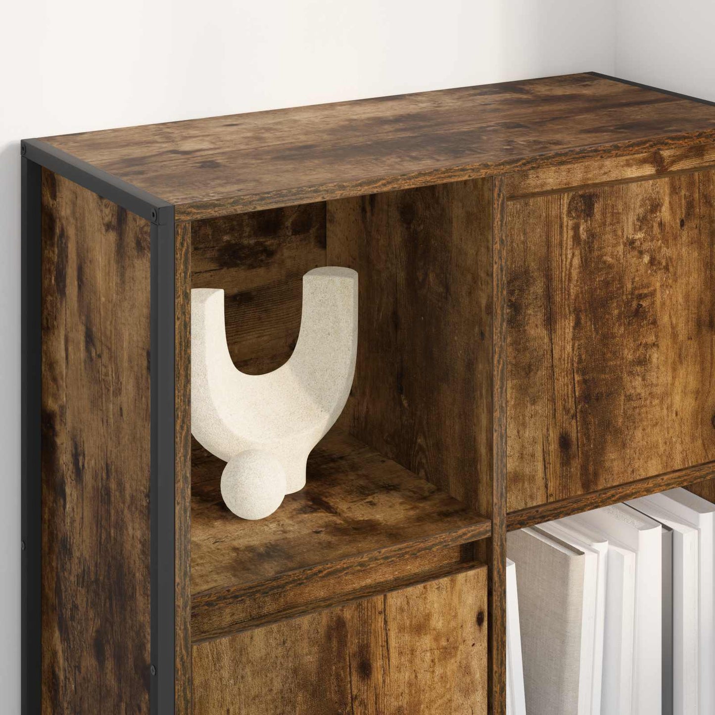 Bogskab 68 x 30 x 108.5 cm Konstrueret træ Røget Eg