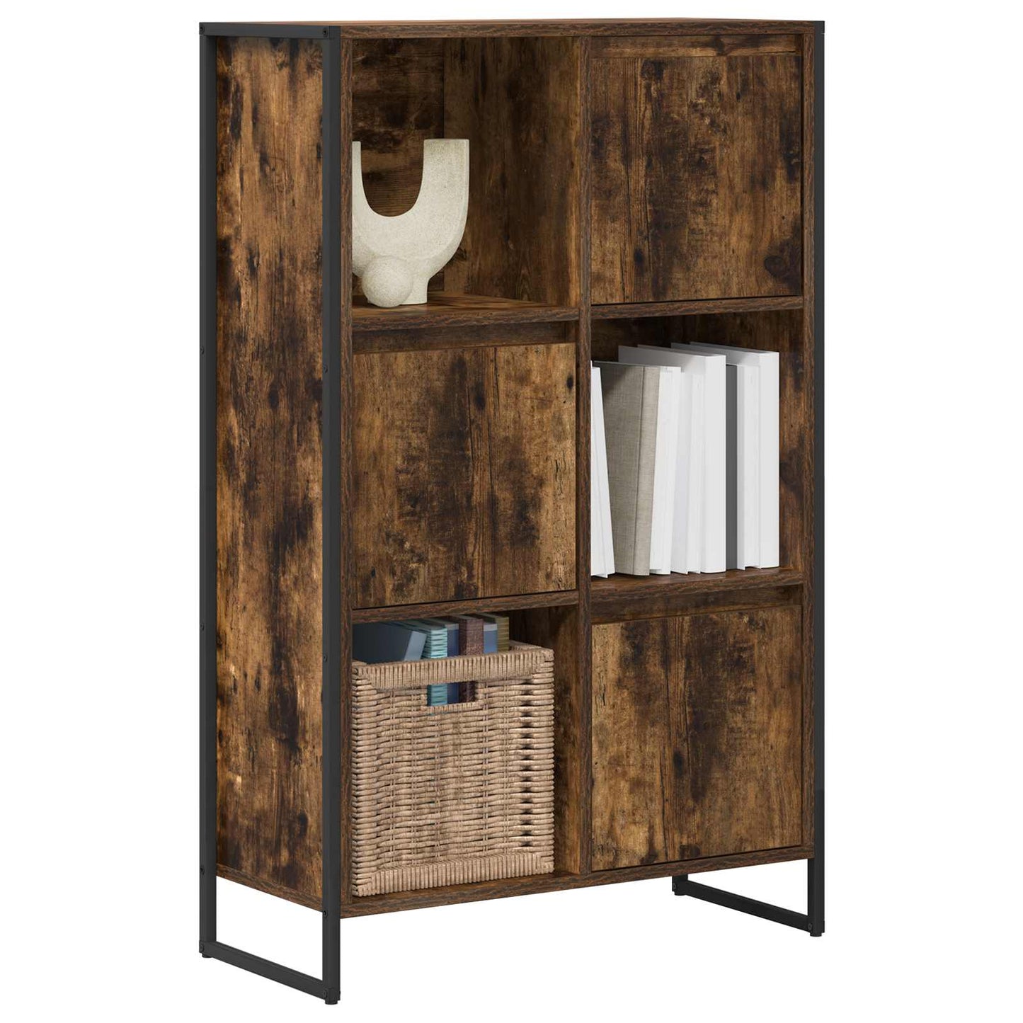 Bogskab 68 x 30 x 108.5 cm Konstrueret træ Røget Eg