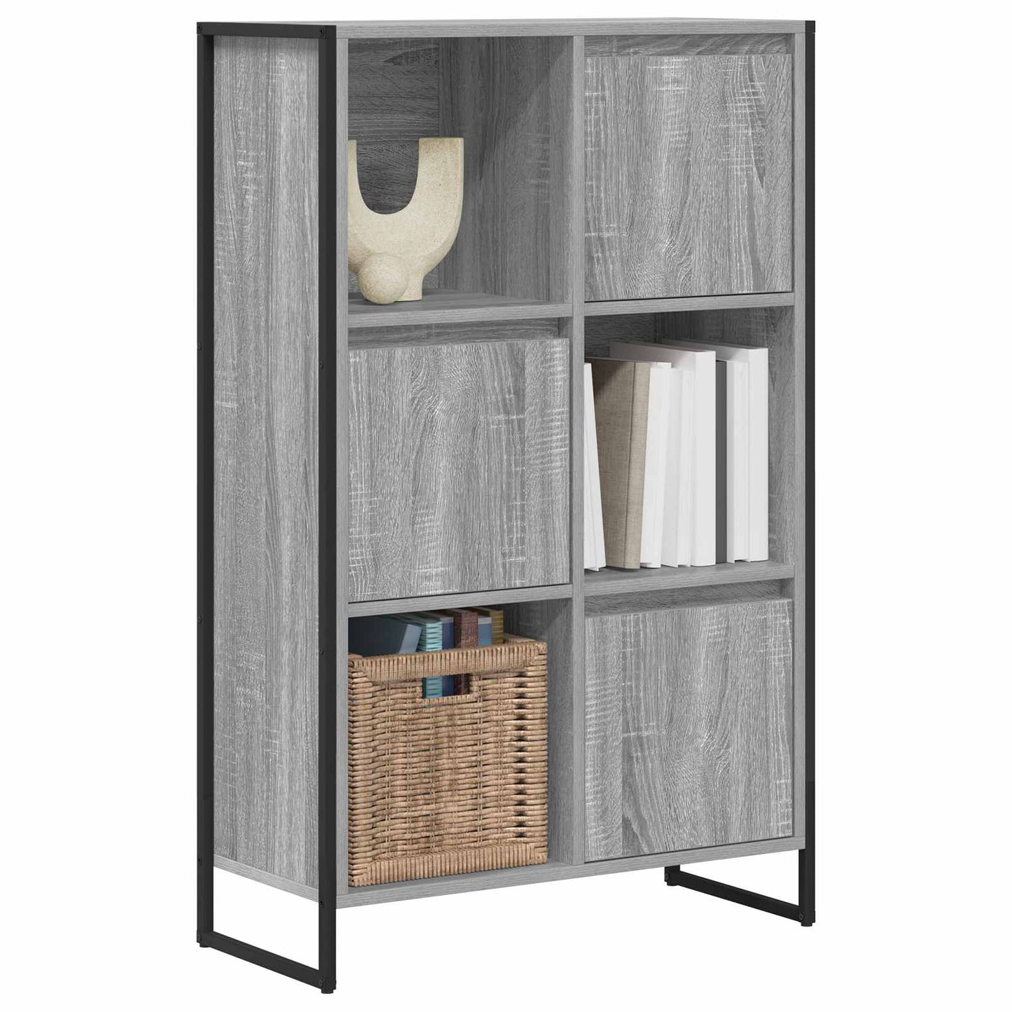 Bogskab 68 x 30 x 108.5 cm Konstrueret træ Grå Sonoma