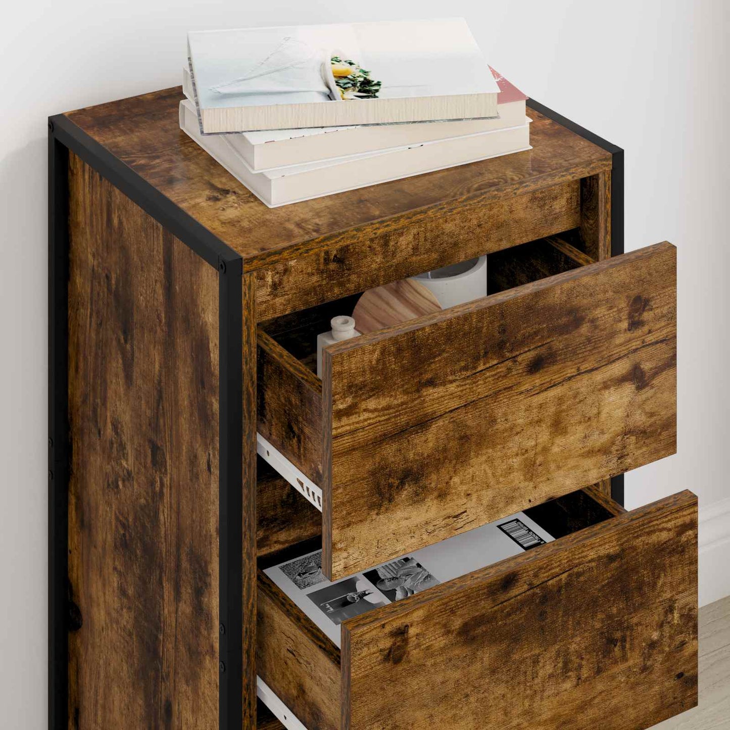 Sideboard Røget Eg 42 x 36 x 75.5 cm Konstrueret træ