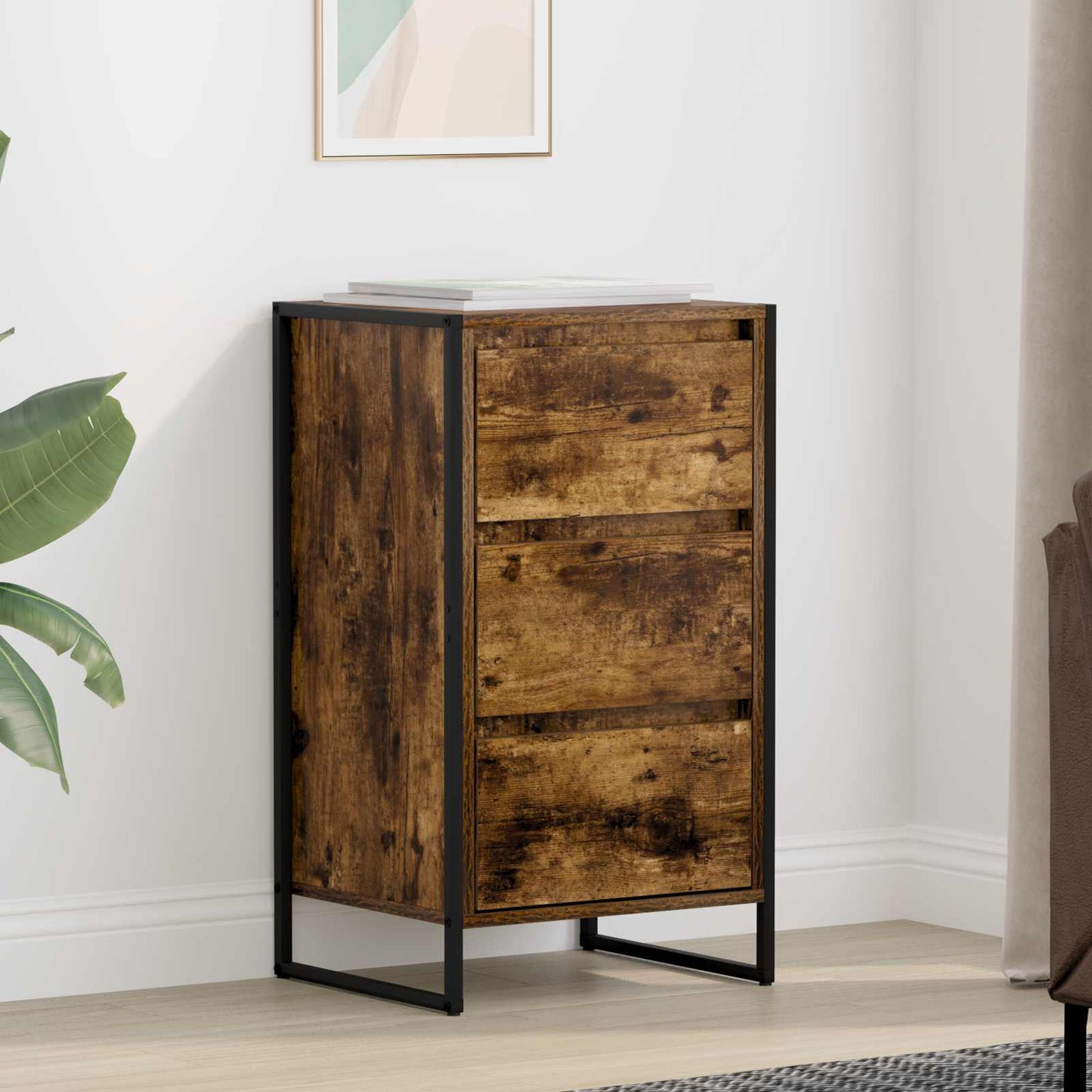 Sideboard Røget Eg 42 x 36 x 75.5 cm Konstrueret træ