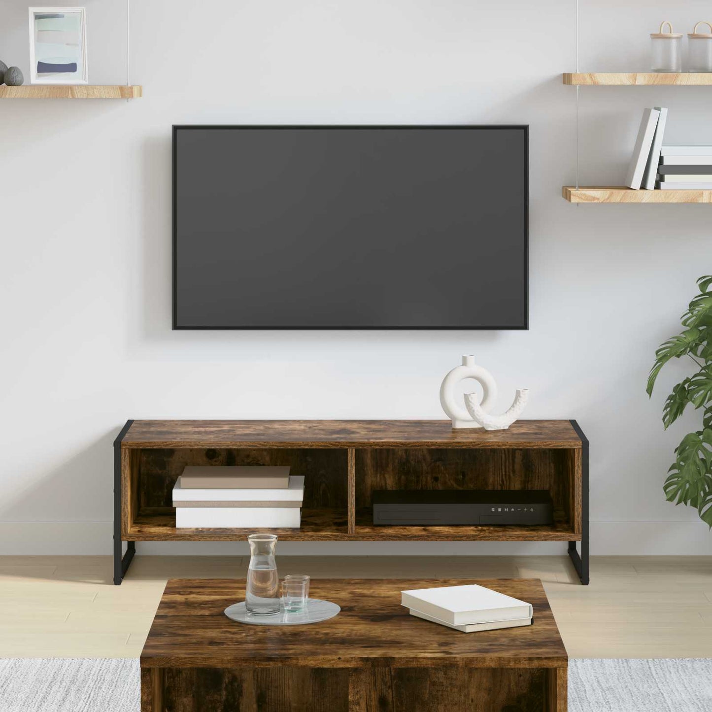 TV-skab 100 x 36,5 x 30,5 cm Røget Eg Konstrueret træ